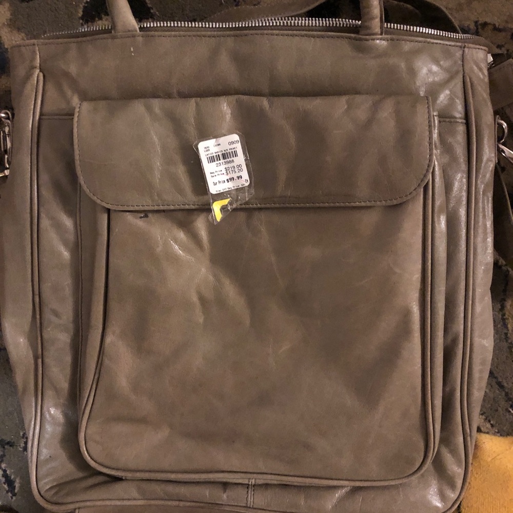 Latico Gray Leather laptop bag